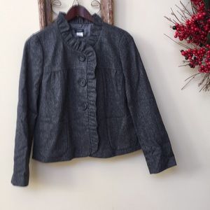 J. Crew Wool Herringbone Gray/Black Jacket
